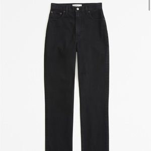 Abercrombie 90s Straight Ultra High Rise Black Jean